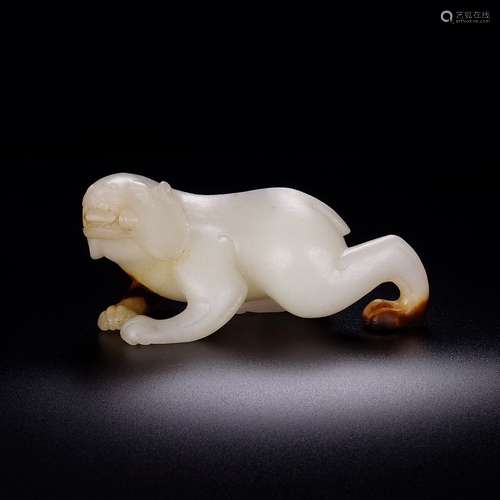 A Chinese Hetian Jade Beast Ornament