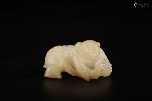 A Chinese Hetian Jade Figure Hand Piece