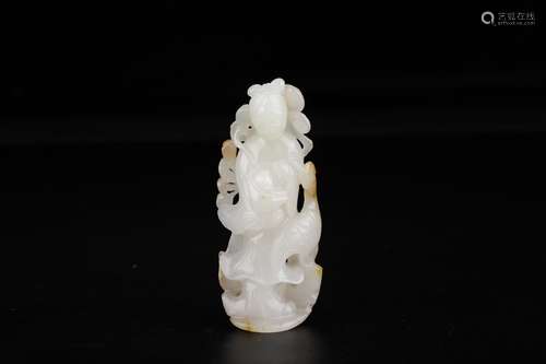 A Chinese Hetian Jade Figure Hand Piece