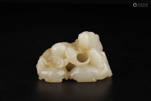 A Chinese Hetian Jade Goat Shaped Ornament