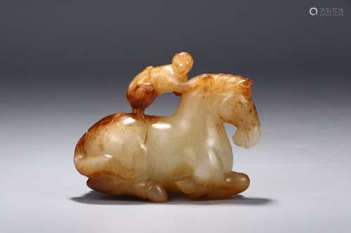 A Chinese Hetian Jade Horse Ornament