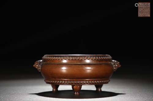 A Chinese Bronze Tripod Censer