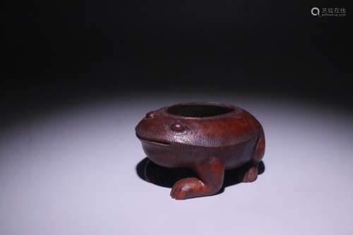 Late Qing Dynasty Frog Shape Study Brush Washer