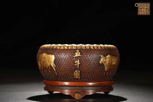 A Chinese Gilt Bronze Censer