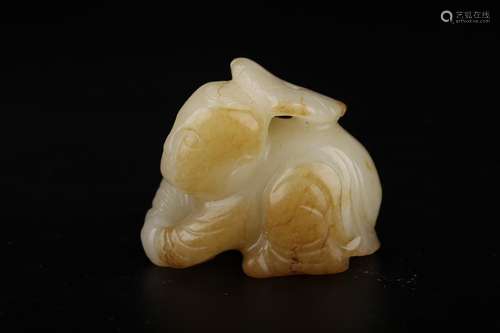 A Chinese Hetian Jade Figure Hand Piece