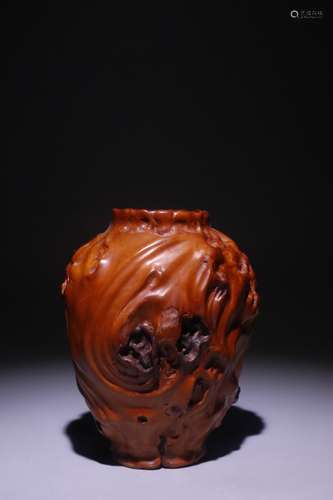 A Chinese Boxwood Jar