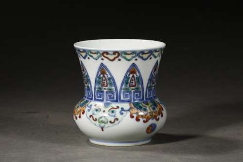 A Chinese Porcelain Doucai Container