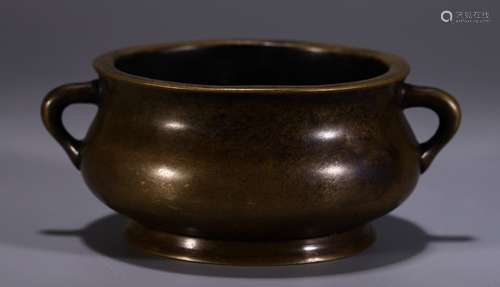 A Chinese Bronze Double Ear-Vase