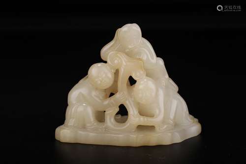 A Chinese Hetian Jade Figure Story Ornament