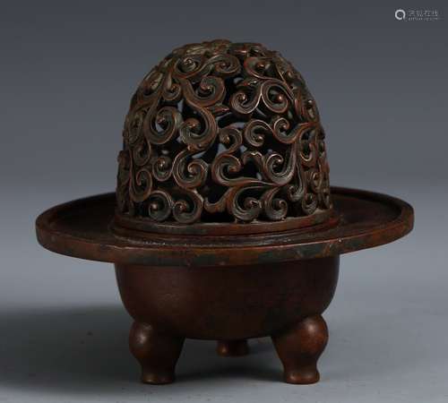 A Chinese Bronze Tripod Censer