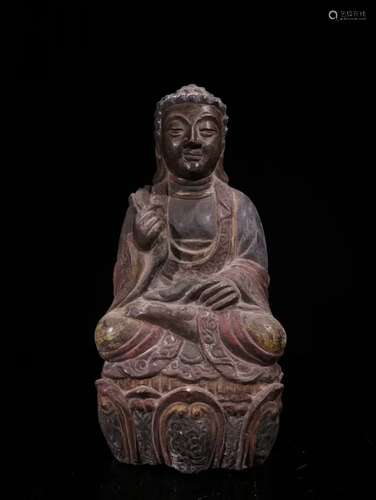 Qing Dyansty Rock Painted Color Buddha