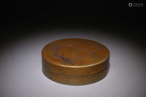 A Chinese Plum Blossom Bronze Ink Box