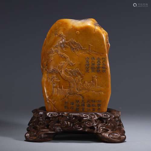 A Chinese Tianhuang Seal with Figure-Story&Poetry Carving