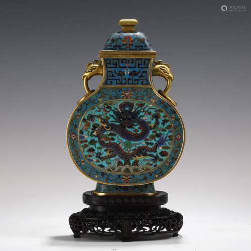 A Chinese Cloisonne Vase with Beast Pattern