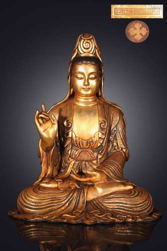 A Chinese Gilt Bronze Bodhisattva Statue