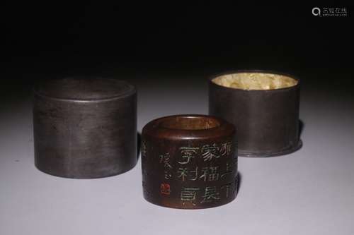 Agarwood Poetry Ring With Box