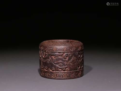 Late Qing Dynasty Dragon Pattern Ring