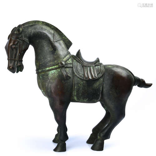 Bronze Saddled Horse