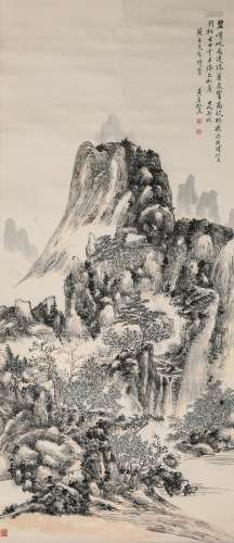 Chinese Painting Of A Tall Mountain