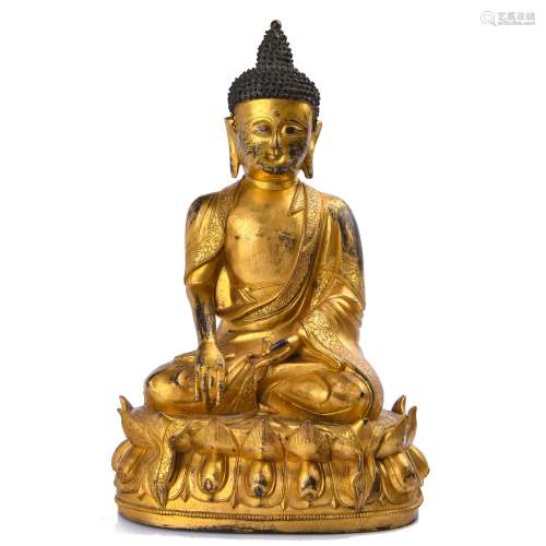 Gilt Bronze Figure Of Buddha Shakyamuni