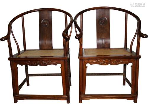Pair of Huanghuali Arm Chair