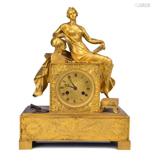 Gilt Bronze Mantle Clock