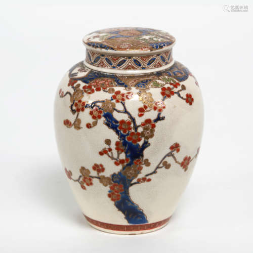 Japanese Imperial Satsuma tea jar, Meiji period