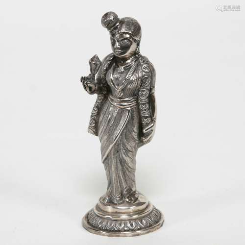 Rare Indian Silver Sculpture, 19th/Early 20th C.