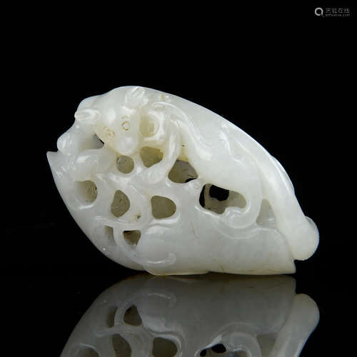 Carved White Jade Beast