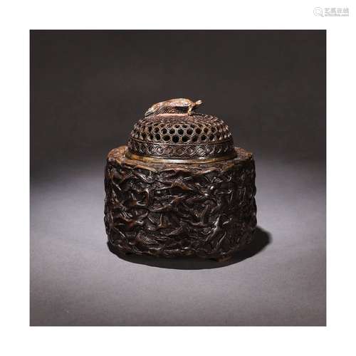 A Chinese Piercing Copper Incense Burner