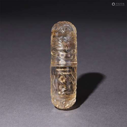 A Chinese Glassware gZi Bead Buddha Niche with 19eyes gZi Bead