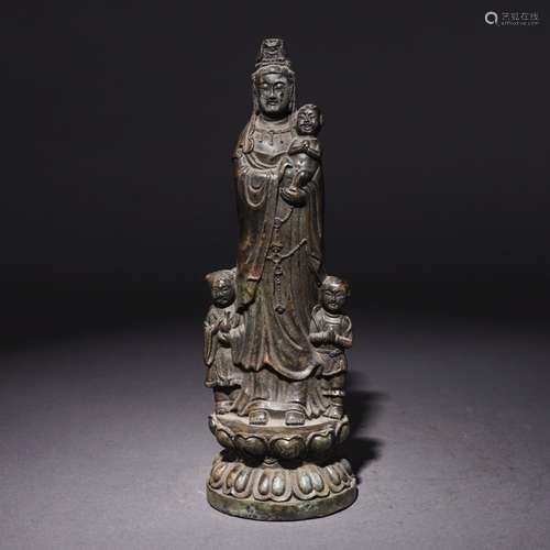 A Chinese Bronze Statue of Songzi Guanyin