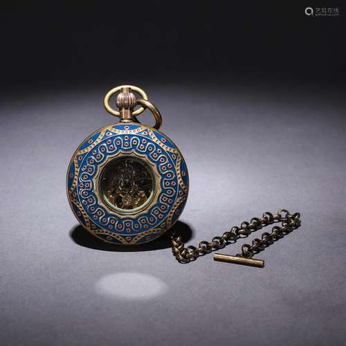 A Chinese Cloisonne Floral Pocket Watch