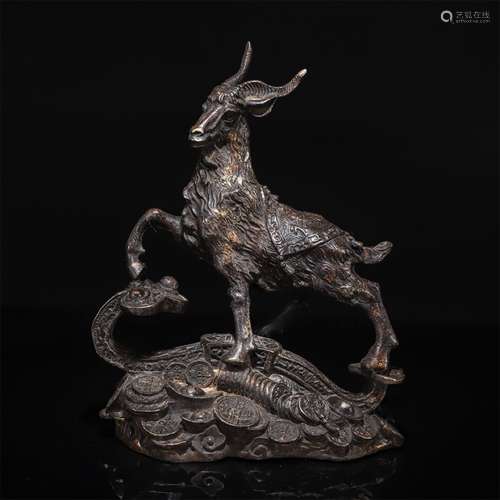 A Chinese Bronze Deer Ornament