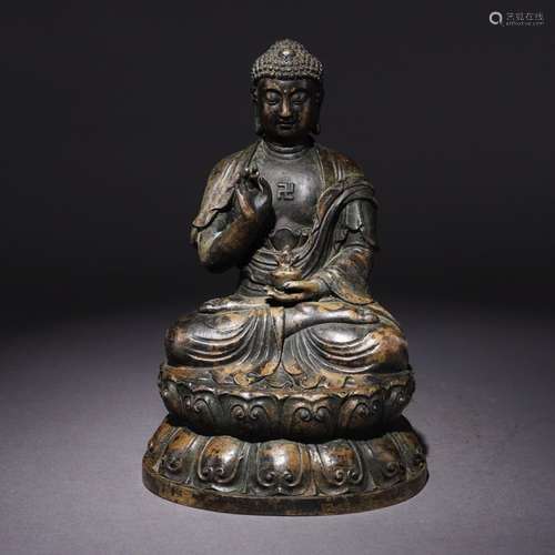 A Chinese Bronze Statue of Sakyamuni