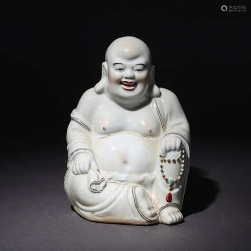 A Chinese White Porcelain Maitreya Buddha Statue