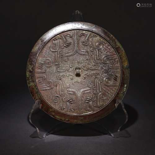 A Chinese Taotie Pattern Bronze Mirror