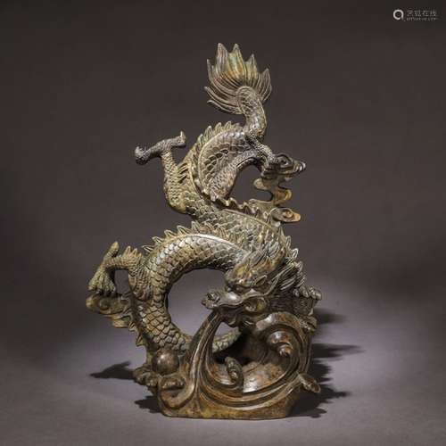 A Chinese Bronze Dragon Ornament