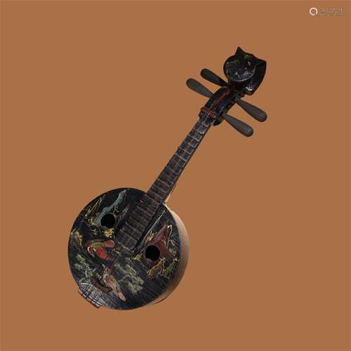 A Chinese Flower&Bird Pattern Handmade lacquer Musical instrument