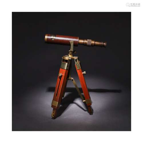 A Chinese A-frame Leather tTelescope