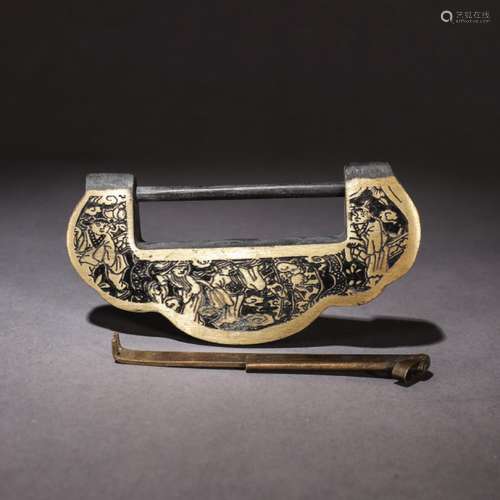 A Chinese Gild Bronze Ruyi Lock