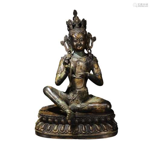 A Chinese split type Bronze Guanyin Statue