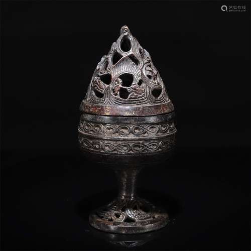 A Chinese Piercing Bronze Incense Burner