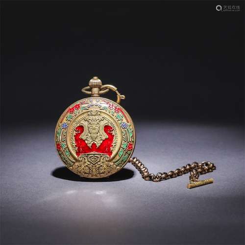 A Chinese Floral Pocket Watch