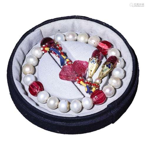 A Chinese Pearls Beads Hand String 18pcs