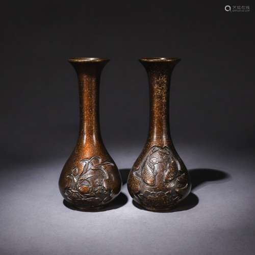 A Pair of Chinese Copper Vase