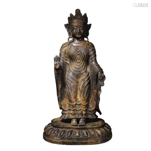 A Chinese Bronze Statue of Sakyamuni