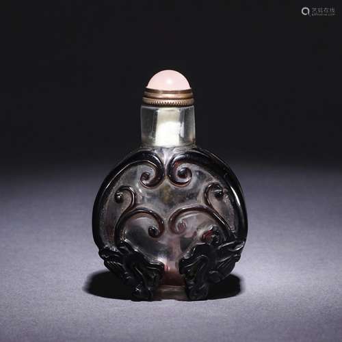 A Chinese Glassware Dragon Pattern Snuff Bottle