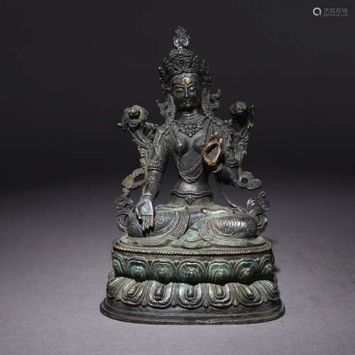 A Chinese Bronze Statue of White Tara Bodhisattva