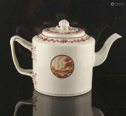 Property of a gentleman - an 18th century Chinese Qianlong period exportware teapot, painted in